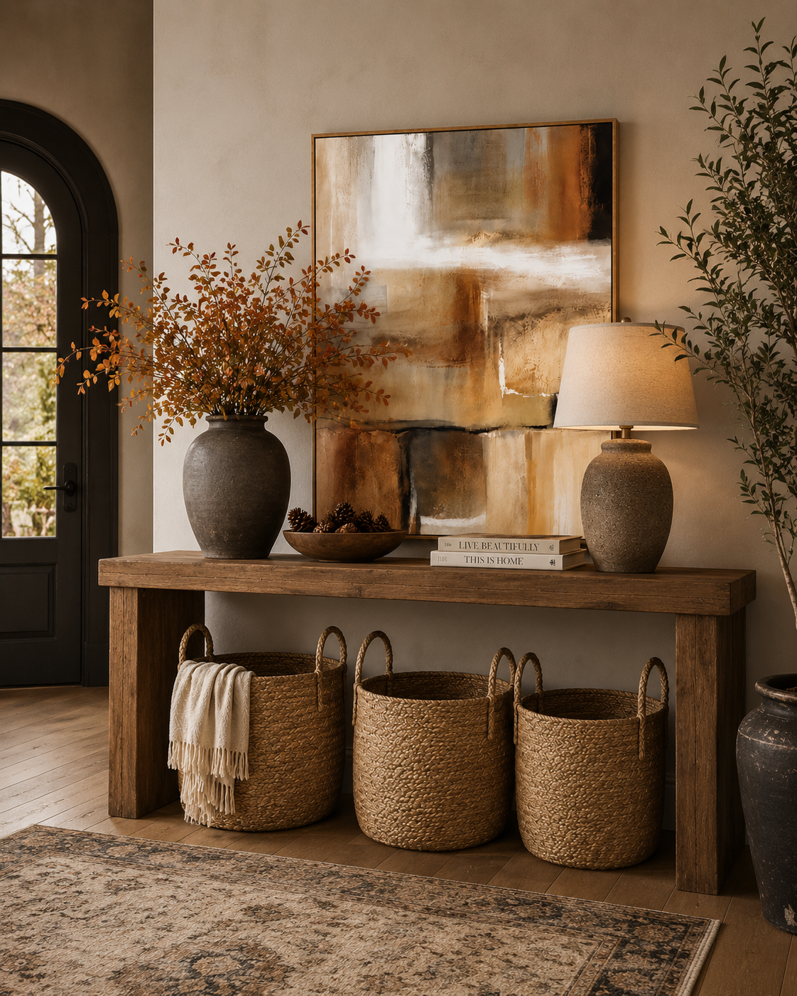 Get the Look: Warm Organic Modern Fall Entryway